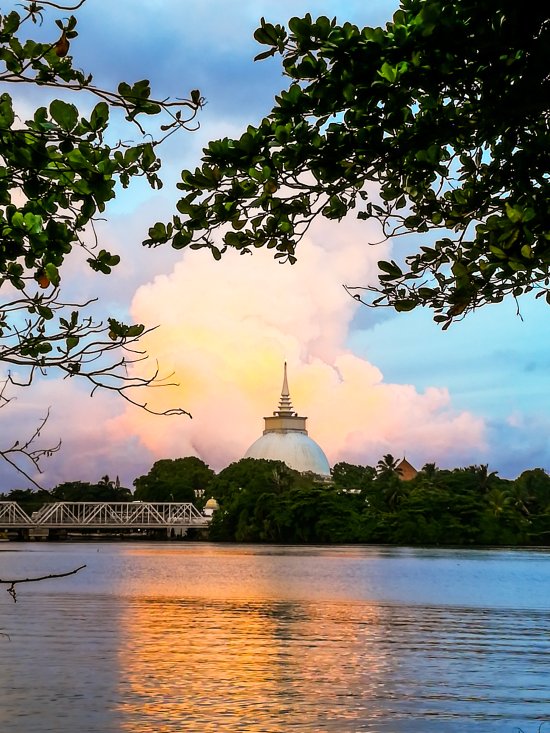 Kalutara Chaithya seen from across the river