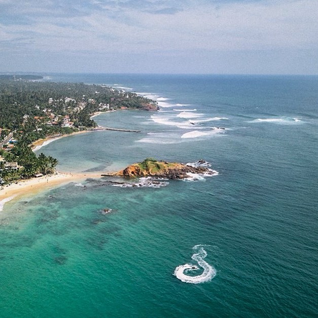 mirissa beach sri lanka aerial view