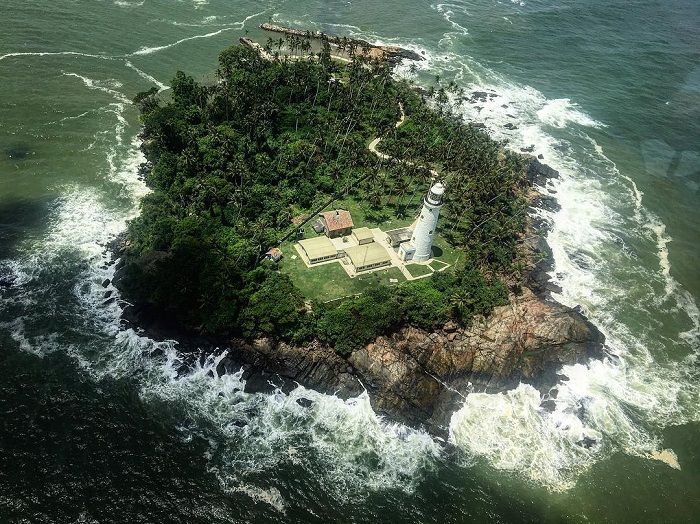 aerial view of the beruwala lighthouse
