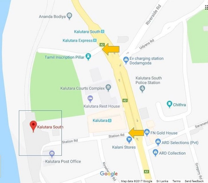 kalutara south railway station location map